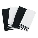 4-Pack Woven Kitchen Towels – Rich Black, 16"x26", Cotton Blend, Absorbent & Machine Washable