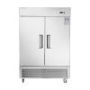 54"W Commercial Refrigerator 2 Section 2 Solid Door Stainless Steel Reach-in Refrigerator 42.2 Cu.ft. Upright Fan Cooling Refrigerator for Restaurant,