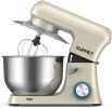 Stand Mixer, KUPPET Stainless Steel Mixer 6.5-QT, kitchen Mixer 6-Speeds Tilt-Head Food Mixer with Dough Hook, Wire Whip & Flat Beater, Splash Guard f