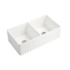 Farmhouse/Apron Front White Ceramic Double bowl Kitchen Sink