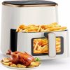 VEWIOR Air Fryer, 5.3Qt Airfryer with Viewing Window, 7 Custom Presets Large Air Fryer Oven with Smart Digital Touchscreen,Non-stick and Dishwasher-Sa