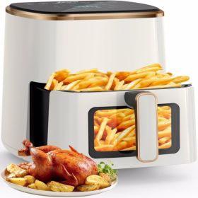VEWIOR Air Fryer, 5.3Qt Airfryer with Viewing Window, 7 Custom Presets Large Air Fryer Oven with Smart Digital Touchscreen,Non-stick and Dishwasher-Sa