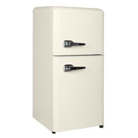 3.5Cu.Ft Compact Refrigerator Mini Fridge with Freezer, Small Refrigerator with 2 Door, 7 Level Thermostat Removable Shelves for Kitchen, Dorm, Apartm