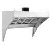 VEVOR Commercial Exhaust Hood, 8FT Food Truck Hood Exhaust, 201 Stainless Steel Concession Trailer Hood with 4 Detachable U-shaped Grid Oil Filter Mes