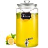 VEVOR Beverage Dispenser, 2 Gallon Drink Dispensers for Parties, Glass Juice Dispenser with Stainless Steel Spigot, Iced Tea Lemonade Juice Water Disp