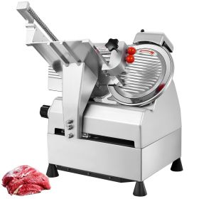 VEVOR Automatic Meat Slicer, 540W Deli Slicer, 2 PCS 10" Stainless Steel Removable Blade, 0-15mm Adjustable Thickness, Child Lock Protection, Food Sli