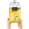 VEVOR Beverage Dispenser, 1.5 Gallon Drink Dispensers for Parties, Glass Juice Dispenser with Stand, Stainless Steel Spigot, Iced Tea Lemonade Juice W