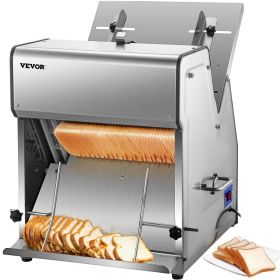 VEVOR Commercial Toast Bread Slicer, 12mm Thickness Electric Bread Cutting Machine, 31PCS Commercial Bakery Bread Slicer, 110V Toast Cutter Cutting Ma