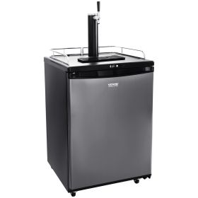 VEVOR Beer Kegerator, Single Tap Draft Beer Dispenser, Full Size Keg Refrigerator With Shelves, CO2 Cylinder, Drip Tray & Rail, 32°F- 75.2°F Temperatu