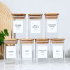 High Borosilicate Glass Spice Jar with Label and Bamboo Lid (24 x 8 Ounces), Spice Container with 72 Printed Labels and 20 Handwritten Labels, Empty S