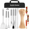 9PCS BBQ Grill Accessories for Top Chef - Professional Grill Tools Set & Basic BBQ Tools for Backyard Restaurant Outdoor Kitchen - Gifts for Father, H