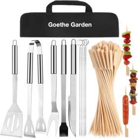 9PCS BBQ Grill Accessories for Top Chef - Professional Grill Tools Set & Basic BBQ Tools for Backyard Restaurant Outdoor Kitchen - Gifts for Father, H