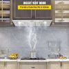 VEVOR Insert Range Hood, 800CFM 3-Speed, 36 Inch Stainless Steel Built-in Kitchen Vent with Push Button Control LED Lights Baffle Filters, Ducted/Duct