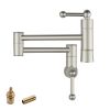 Traditional Wall Mount 16 1/6 Inch Extended Stove Swing Arm Folding 2 Handles 360° Rotation Dual Joints Pot Filler Kitchen Faucet