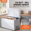 VEVOR Chest Freezer, 12.8 Cu.ft / 345 L Large Deep Freezer & 4 Removable Baskets, Freestanding Top Open Door Commercial Chest Freezers with Locking Li