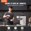 12 Cups Commercial Drip Coffee Maker with 2 Glass Carafes and 2 Warmers Office