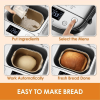 PSMBF003a Gluten free toaster 15in1 automatic toaster 2.8 inch LED 15h timer 2 lbs 1.5 lb 1 lb American bread, Italian French bread, whole wheat bread