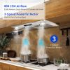 Range Hood Insert 30 inch,Stainless Steel Kitchen Vent Hood 600CFM,Built-in Kitchen Stove Hood w/Front Touch Control and Front LED Lights,Baffle Filte