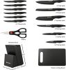 16 Pieces Kitchen Knife Block Set with Cutting Board, German Premium Quality Stainless Steel, Built-in sharpener, Dishwasher Safe, 6 Steak Knives, Ant