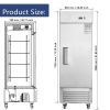 27"W Commercial Refrigerator Single Solid Door Stainless Steel Reach-in Refrigerator 18.68 Cu.ft. Upright Fan Cooling Refrigerator for Restaurant, Bar