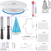 Cake Decorating Supplies Kit, 206 PCS Baking Set for Beginners With Cake Turntable Stand Rotating Turntable,Russian Piping Tips Set, Cake Baking Suppl