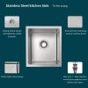 Undermount Sink 15 x 17 x 9 inch - Single Bowl Stainless Steel Sink 16 Gauge - Handmade Kitchen Sink