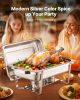 8 Qt 4 Pack Rectangle Chafing Dish Buffet Set Full Size Pan Stainless Steel