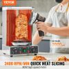 VEVOR Electric Shawarma Knife, 80W Cordless Battery Professional Turkish Knife, Commercial Stainless Steel Gyro Cutter, Doner Kebab Meat Slicer with 2