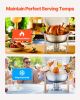 5 Qt 4 Pack Round Chafing Dish Buffet Set Fullsize Pan Stainless Steel Rose Gold