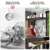 Hanging Pot Rack Ceiling Mount Cookware Organizer with 12pcs Hooks Pots and Pans Storage 33' Oval Pan Hangers for Kitchen,Easy Assembly, Black