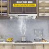 VEVOR Insert Range Hood, 900CFM 4-Speed, 36 Inch Stainless Steel Built-in Kitchen Vent with Touch & Remote Control LED Lights Baffle Filters, Ducted/D