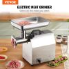 VEVOR Electric Meat Grinder, 396 Lb/H Capacity, 1100W (4600W MAX) Industrial Meat Mincer with 2 Blade, 3 Grinding Plates, Sausage Tubes 304 Stainless