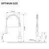Single Handle Pull Down Sprayer Kitchen Faucet Commercial Spring Faucet with Touchless Sensor in Brushed + Black