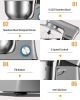 Stand Mixer, KUPPET Stainless Steel Mixer 6.5-QT, kitchen Mixer 6-Speeds Tilt-Head Food Mixer with Dough Hook, Wire Whip & Flat Beater, Splash Guard f