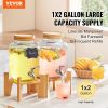 VEVOR Beverage Dispenser, 1 Gallon Drink Dispensers for Parties, 2PC, Glass Juice Dispenser with Stand, Stainless Steel Spigot, Iced Tea Lemonade Juic