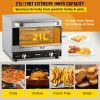 VEVOR Commercial Convection Oven, 21L/19Qt, Quarter-Size Conventional Oven Countertop, 1440W 3-Tier Toaster w/ Front Glass Door, Electric Baking Oven