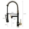 New Single Handle kitchen faucet with pull-down kitchen faucet  Black+Gold
