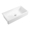 24"L x 19" W Farmhouse/Apron Front White Ceramic Kitchen Sink--DK