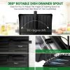 2 Tier Dish Racks for Kitchen Counter, Stainless Steel Dish Drying Rack with Drainboard, Detachable Dish Drainers with Utensil Holder, Cup Holder