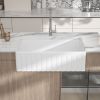 33-inch Undermount Single Bowl Rectangular Porcelain Ceramic Apron Front Farmhouse Kitchen Sink