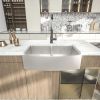 33 Inch Farmhouse Apron Handmade Stainless Steel Kitchen Sink, 18 Gauge Apron Front Double Bowl 50/50 Kitchen Sink with Drain Kit