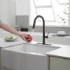 Single Handle Pull Down Sprayer Kitchen Faucet in Batte Black