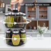 12 Glass Jar Bottles Set Revolving Spice Rack Organizer Storage for kitchen, Spice Stand Holder, Spinning Countertop Herb and Spice Rack Organizer wit