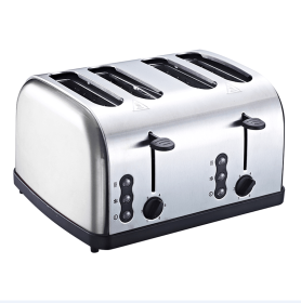 PS628 4 Slice toaster, electric griddle for sandwiches, silver, SUS304 food grade, 7 browning levels, 1.5-inch extra-wide slot, 3 functions-thawing/re (PS628: PS628)
