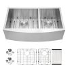 36 Inch Farmhouse Sink 18 Gauge Kitchen Sink Apron Front Double Bowl 50/50 Stainless Steel Sink