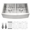 36 Inch Farmhouse Sink 18 Gauge Kitchen Sink Apron Front Double Bowl 50/50 Stainless Steel Sink