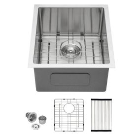 Lordear 32 Inch Undermount Kitchen Sink Single Bowl 16 Gauge Stainless Steel Sink (size: 15)