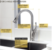 Kitchen Faucet with Pull Down Sprayer,Single Handle Kitchen Faucet Single Hole Kitchen Sink Faucet