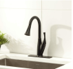 Kitchen Faucet with Pull Down Sprayer,Single Handle Kitchen Faucet Single Hole Kitchen Sink Faucet