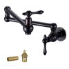 Traditional Wall Mount Stove Swing Arm Folding Pot Filler Kitchen Faucet 2 Handle Double 360° Rotatable Joints